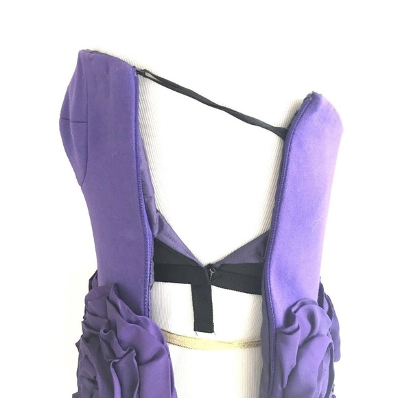 Cynthia Steffe | Womens Size 0 Rosette Appliqué Strapless Dress Purple Fit Short - Picture 11 of 14